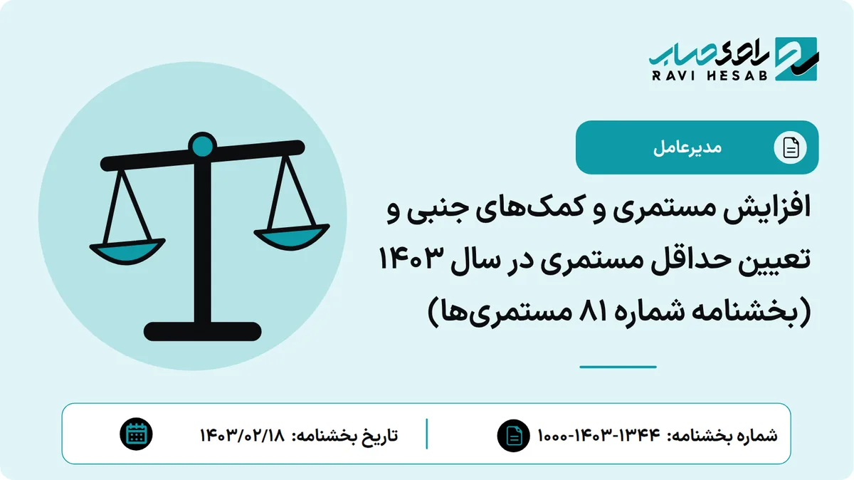 افزایش مستمری و کمکهای جنبی و تعیین حداقل مستمری در سال 1403 (بخشنامه شماره 81 مستمریها)