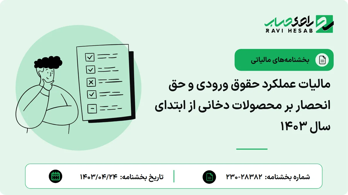 مالیات عملکرد حقوق ورودی و حق انحصار بر محصولات دخانی از ابتدای سال ۱۴۰۳