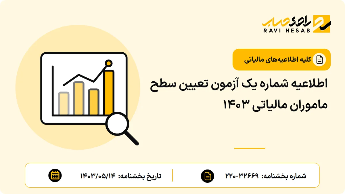 اطلاعیه شماره یک آزمون تعیین سطح ماموران مالیاتی ۱۴۰۳