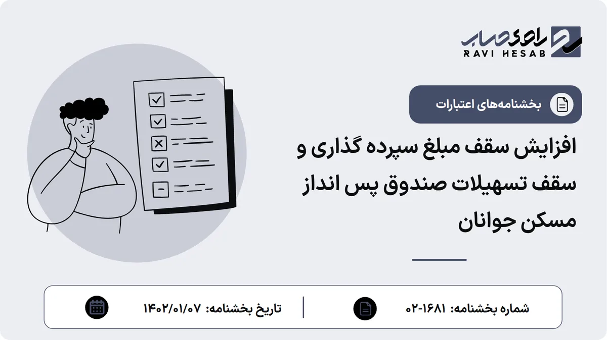 افزایش سقف مبلغ سپرده گذاری و سقف تسهیلات صندوق پس انداز مسکن جوانان
