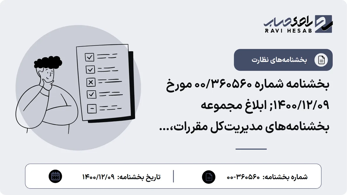 بخشنامه شماره 00/360560 مورخ 1400/12/09; ابلاغ مجموعه بخشنامههای مدیریتکل مقررات، مجوزهای بانکی و مبارزه با پولشویی در سال 1399