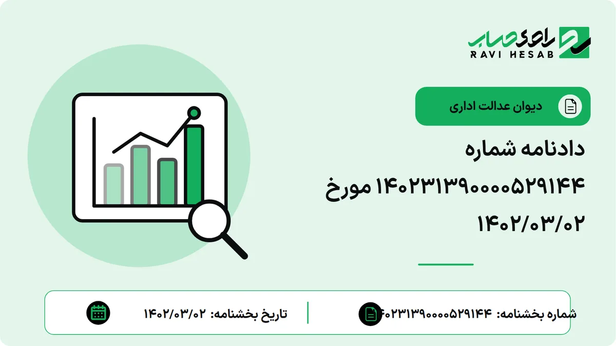 دادنامه شماره 140231390000529144 مورخ 1402/03/02