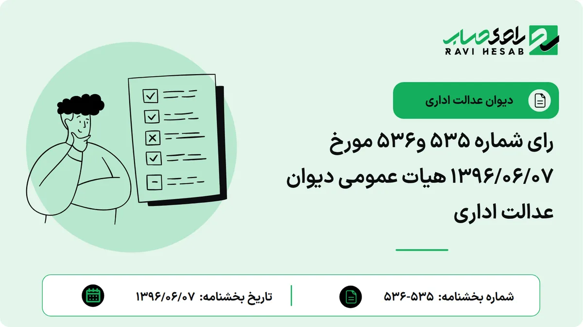 رای شماره 535 و536 مورخ 1396/06/07 هیات عمومی دیوان عدالت اداری