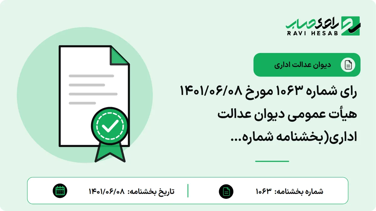 رای شماره ۱۰۶۳ مورخ ۱۴۰۱/۰۶/۰۸ هیأت عمومی دیوان عدالت اداری(بخشنامه شماره ۵۹۹۰۸؍۱۳۲۰۹؍۴؍۳۰ -۱۳۷۸/۱۱/۳۰ سازمان امور مالیاتی کشور که برمبنای آن مقرر شده اگر فعالیت های اقتصادی به صورت مختلط بین منطقه و خارج از منطقه آزاد تجاری-صنعتی صورت بگیرد، معافیت به نسبت حجم فعالیت در داخل منطقه منظور می شود، مغایر قانون و خارج از حدود اختیار نبوده و ابطال نشد.)