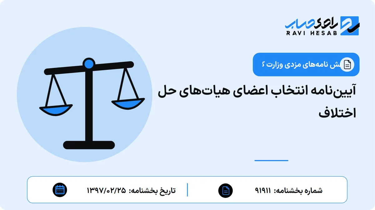 آییننامه انتخاب اعضای هیاتهای حل اختلاف