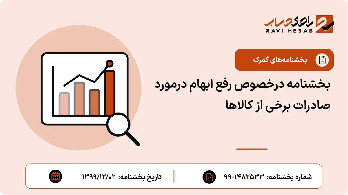 بخشنامه درخصوص رفع ابهام درمورد صادرات برخی از کالاها