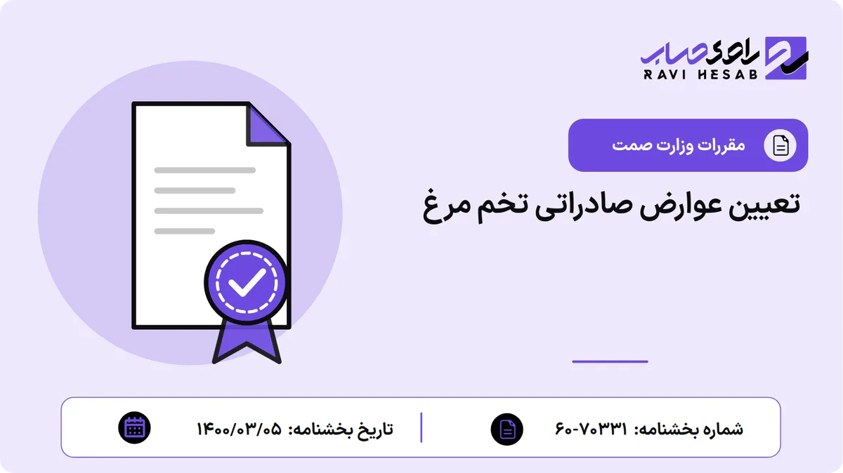 تعیین عوارض صادراتی تخم مرغ