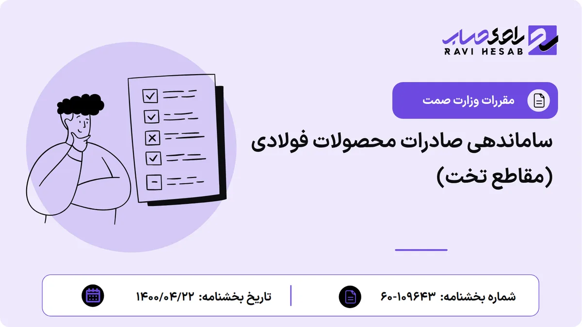 ساماندهی صادرات محصولات فولادی (مقاطع تخت)