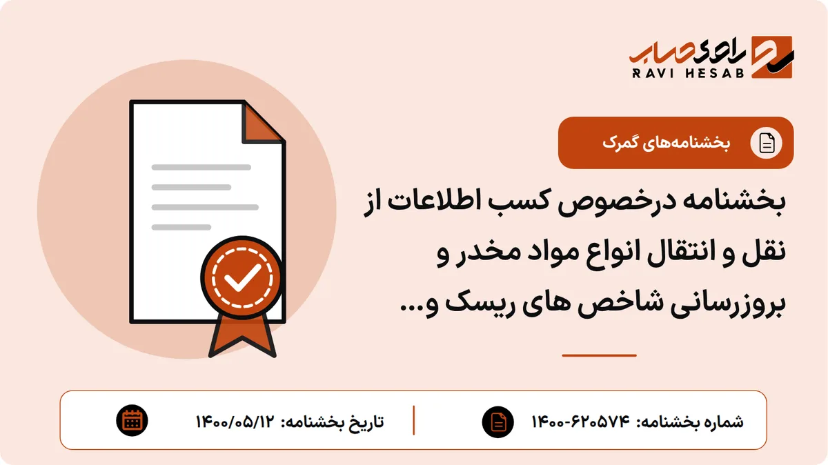 بخشنامه درخصوص کسب اطلاعات از نقل و انتقال انواع مواد مخدر و بروزرسانی شاخص های ریسک و هشدارهای جهانی مواد مخدر جدید