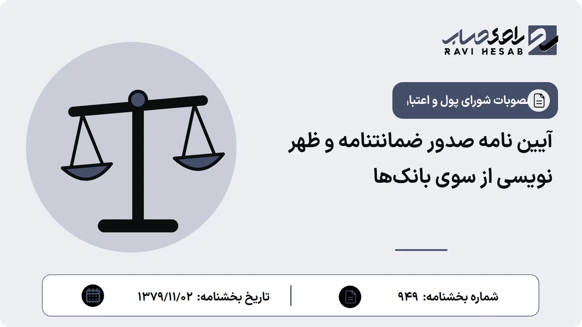 آیین نامه صدور ضمانتنامه و ظهر نویسی از سوی بانکها