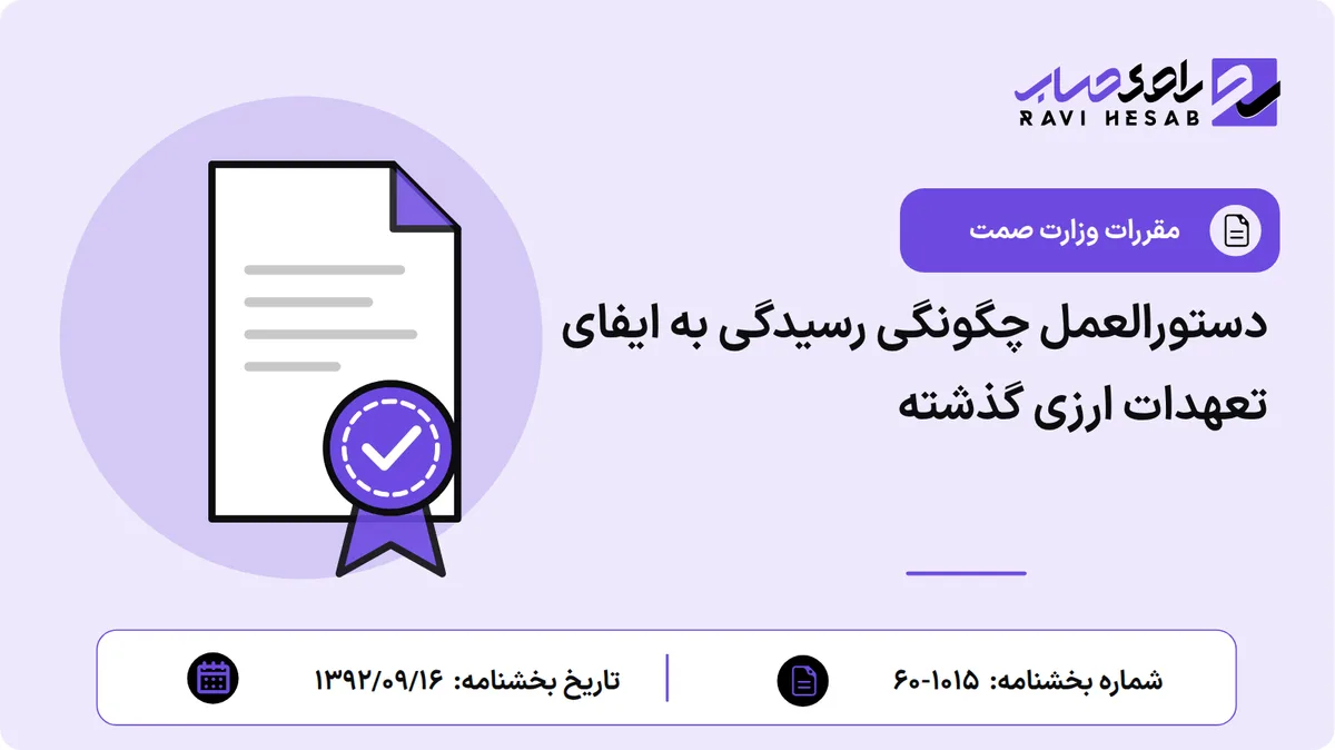 دستورالعمل چگونگی رسیدگی به ایفای تعهدات ارزی گذشته