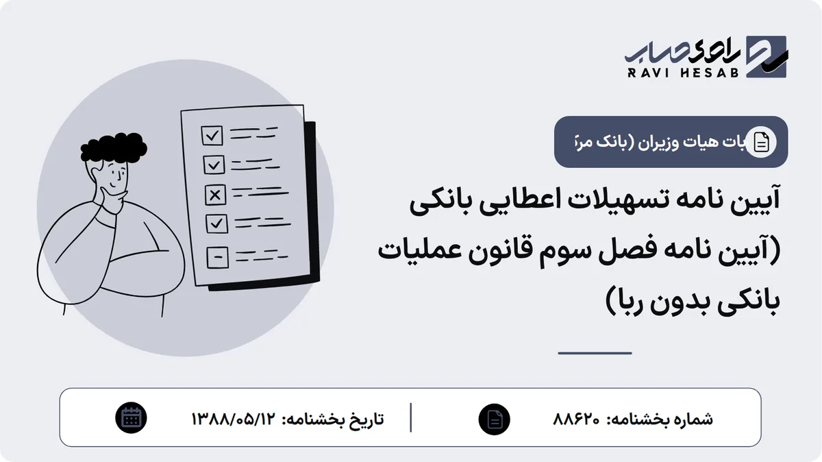 آیین نامه تسهیلات اعطایی بانکی (آیین نامه فصل سوم قانون عملیات بانکی بدون ربا)