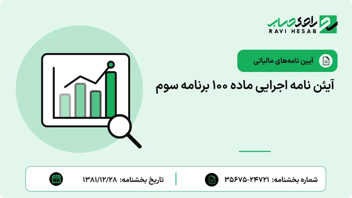آیئن نامه اجرایی ماده 100 برنامه سوم