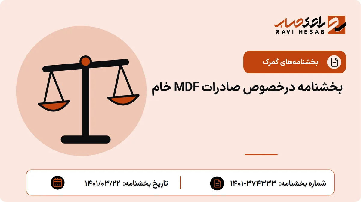 بخشنامه درخصوص صادرات MDF خام