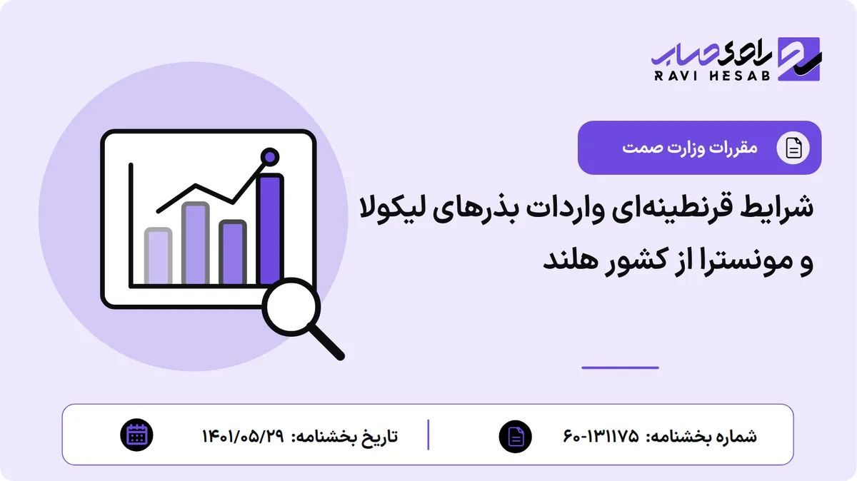 شرایط قرنطینهای واردات بذرهای لیکولا و مونسترا از کشور هلند