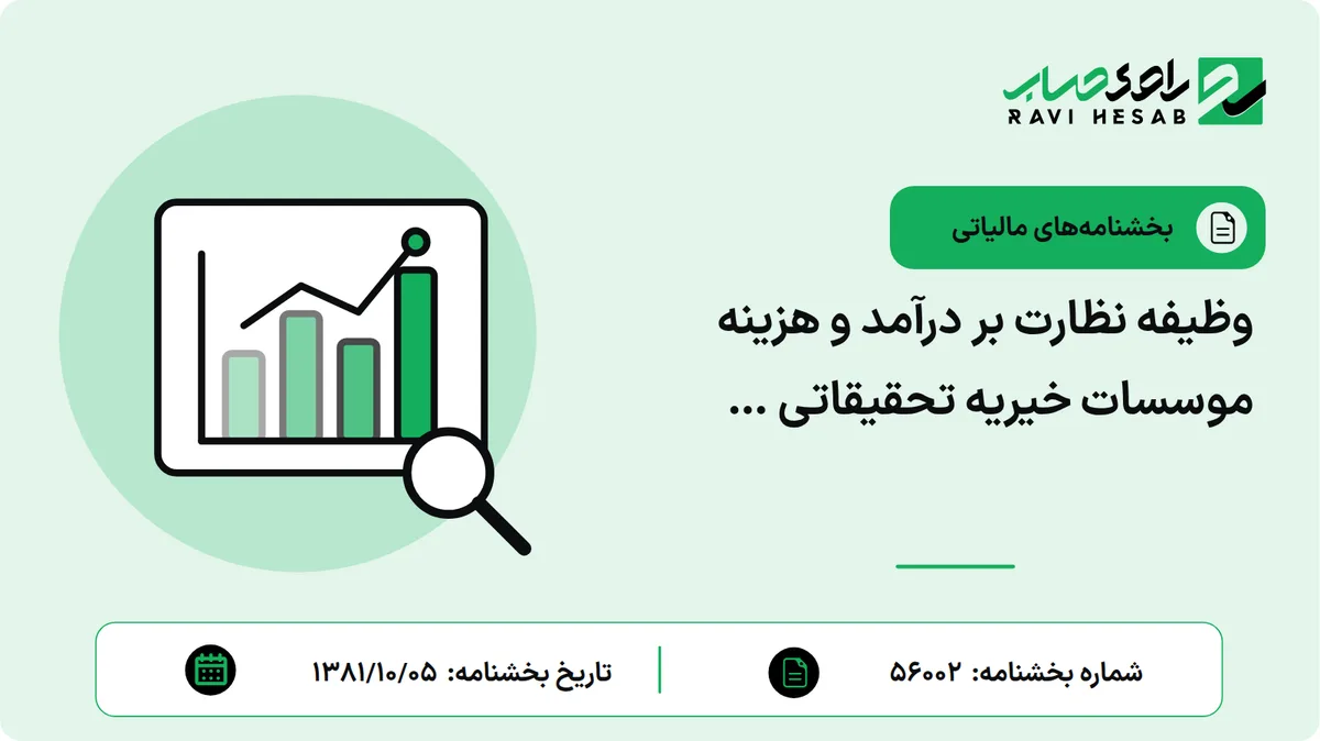 وظیفه نظارت بر درآمد و هزینه موسسات خیریه تحقیقاتی …