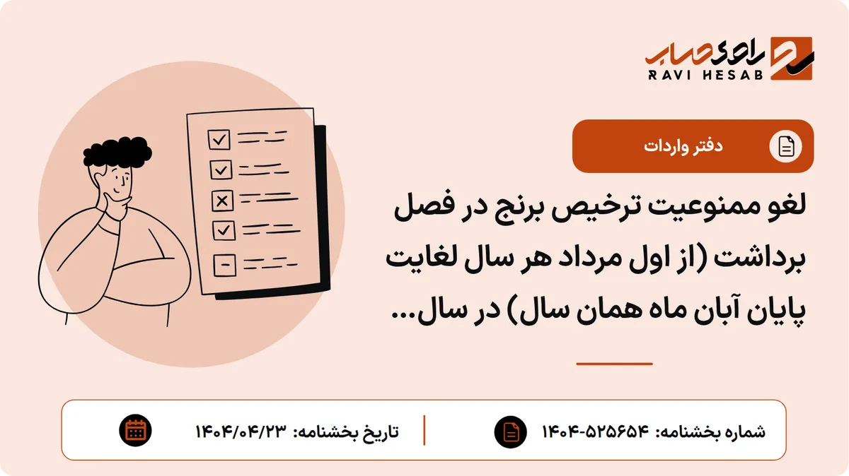 لغو ممنوعیت ترخیص برنج در فصل برداشت (از اول مرداد هر سال لغایت پایان آبان ماه همان سال) در سال ۱۴۰۴