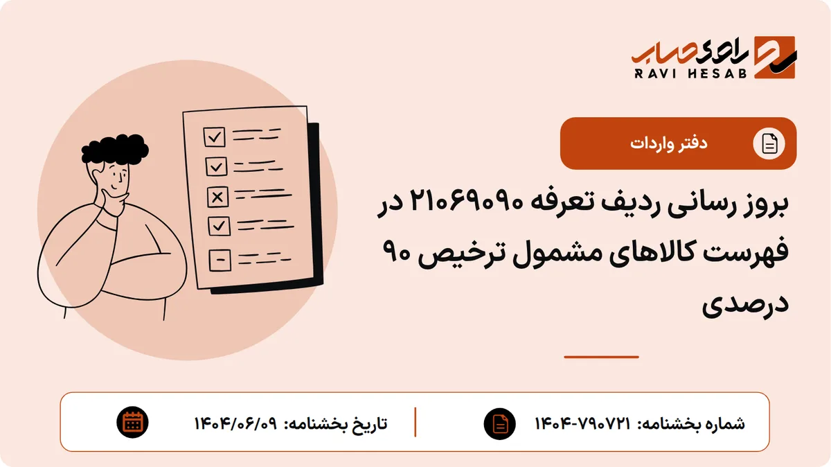 بروز رسانی ردیف تعرفه ۲۱۰۶۹۰۹۰ در فهرست کالاهای مشمول ترخیص ۹۰ درصدی
