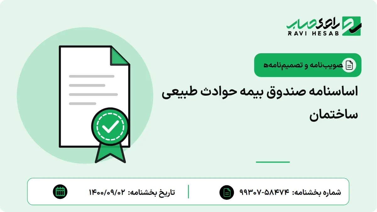 اساسنامه صندوق بیمه حوادث طبیعی ساختمان