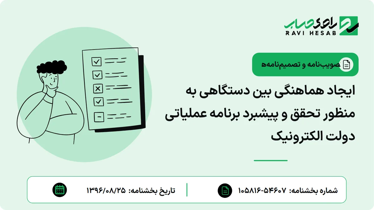 ایجاد هماهنگی بین دستگاهی به منظور تحقق و پیشبرد برنامه عملیاتی دولت الکترونیک