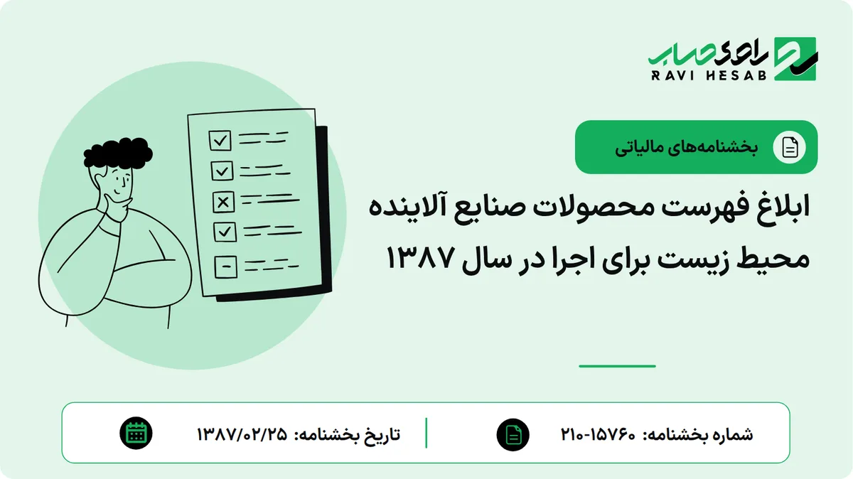 ابلاغ فهرست محصولات صنایع آلاینده محیط زیست برای اجرا در سال 1387