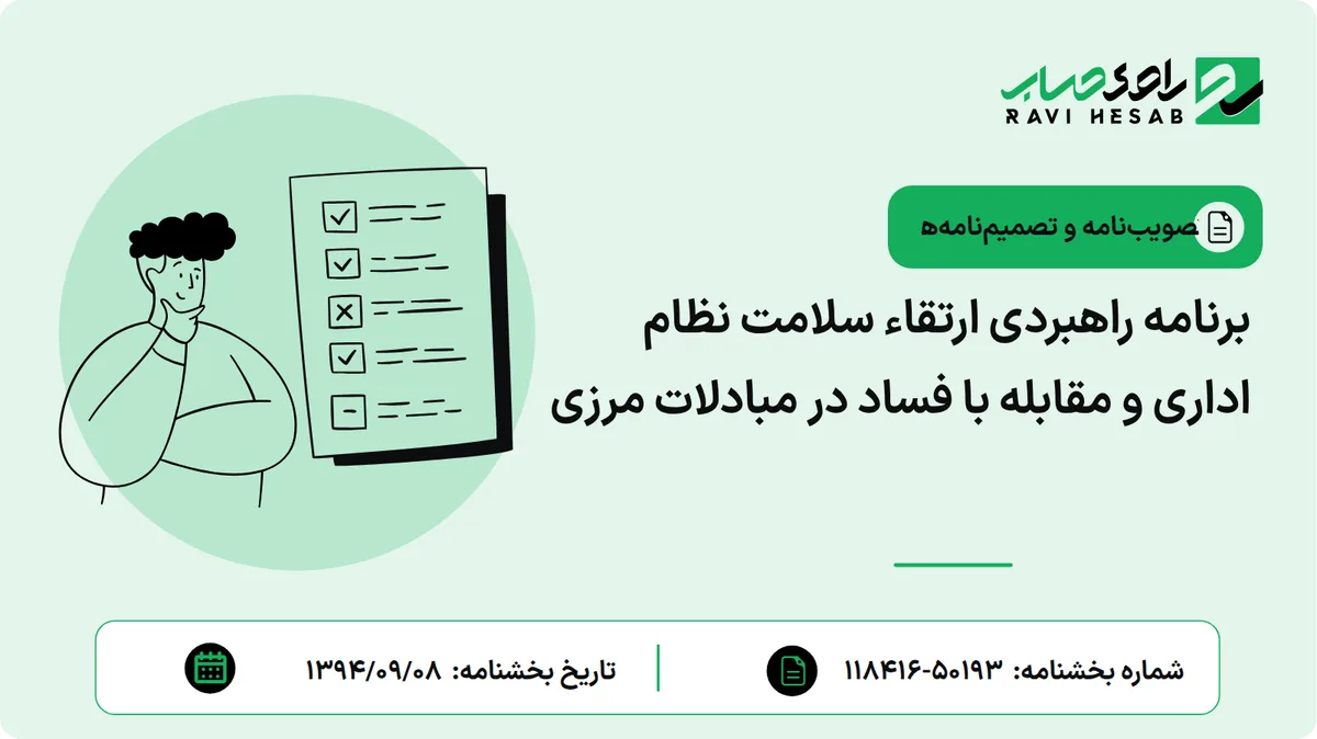 برنامه راهبردی ارتقاء سلامت نظام اداری و مقابله با فساد در مبادلات مرزی