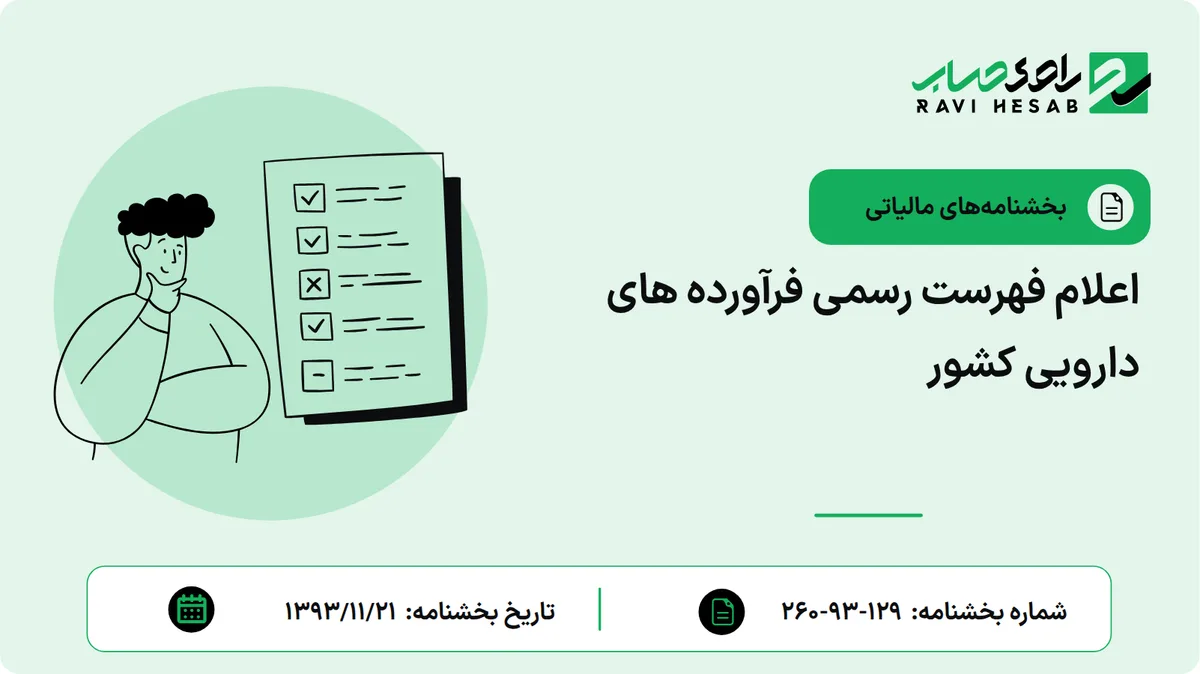 اعلام فهرست رسمی فرآورده های دارویی کشور
