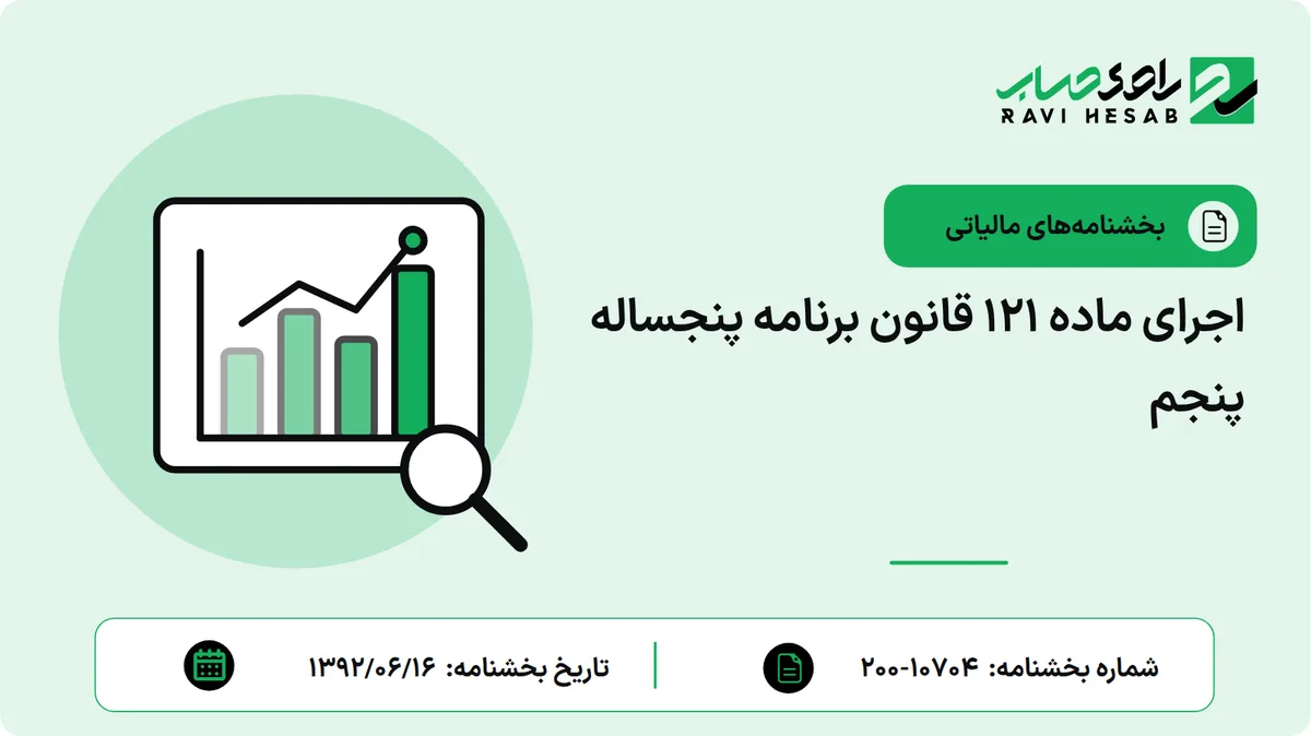 اجرای ماده 121 قانون برنامه پنجساله پنجم