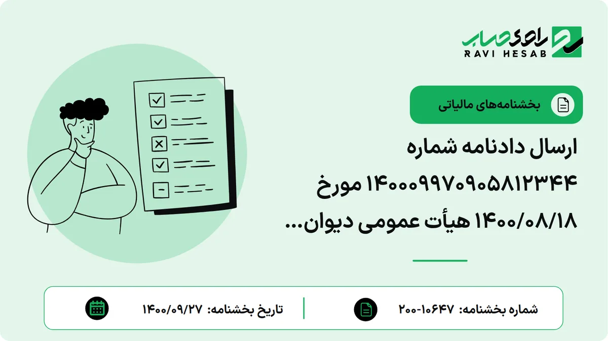 ارسال دادنامه شماره 140009970905812344 مورخ 1400/08/18 هیأت عمومی دیوان عدالت اداری مبنی بر ابطال جز الف بند 5 بخشنامه شماره 200/474 مورخ 1392/01/21