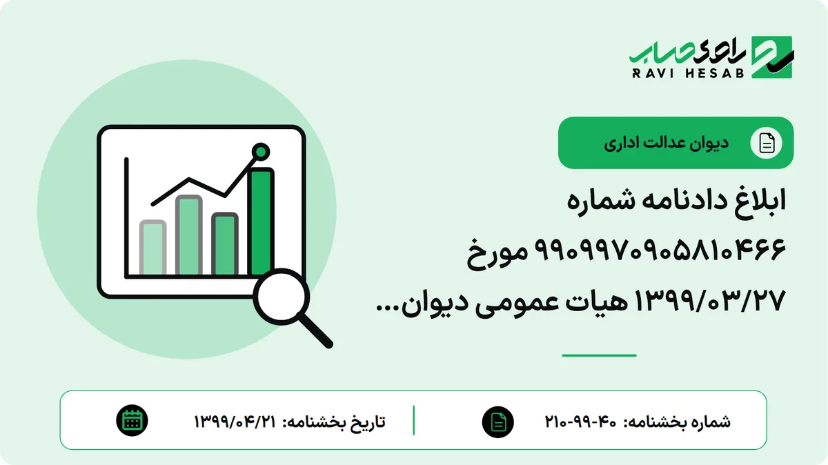 ابلاغ دادنامه شماره 9909970905810466 مورخ 1399/03/27 هیات عمومی دیوان عدالت اداری مبنی بر ابطال بند (10) بخشنامه شماره7821 مورخ 1389/05/02