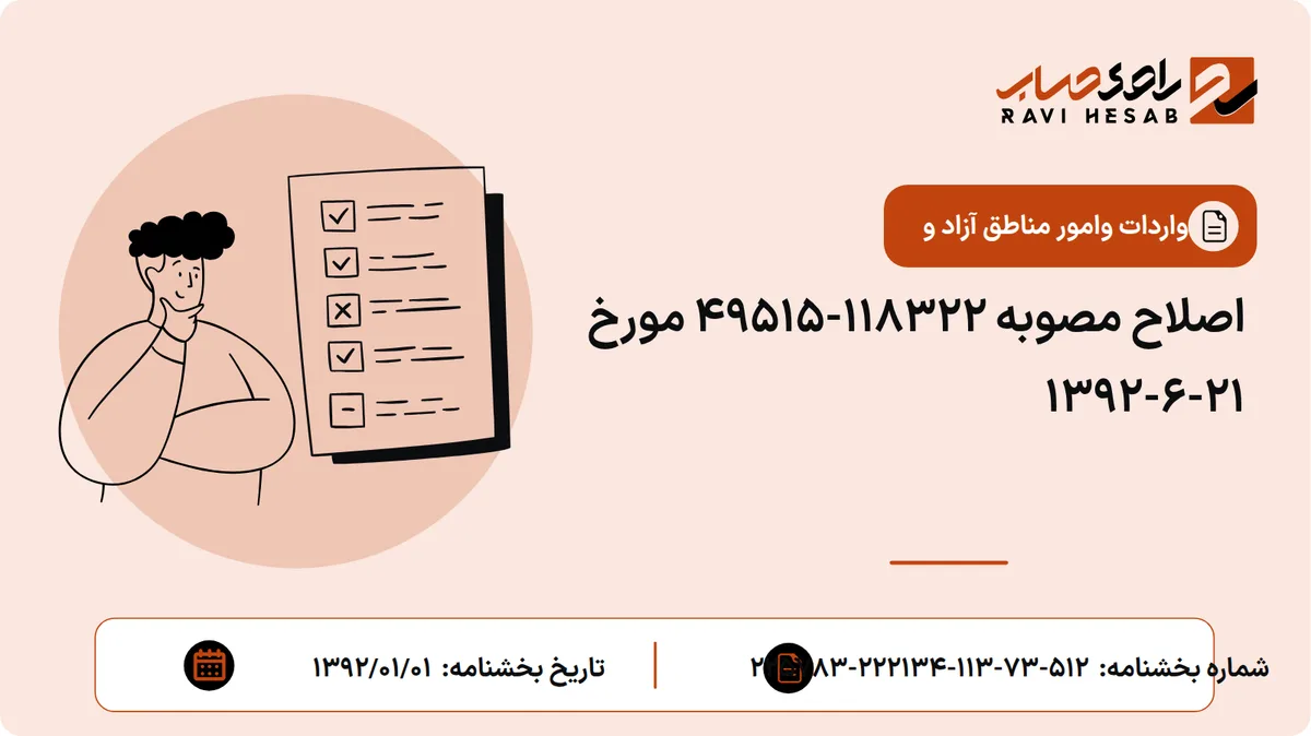 اصلاح مصوبه 118322-49515 مورخ 21-6-1392