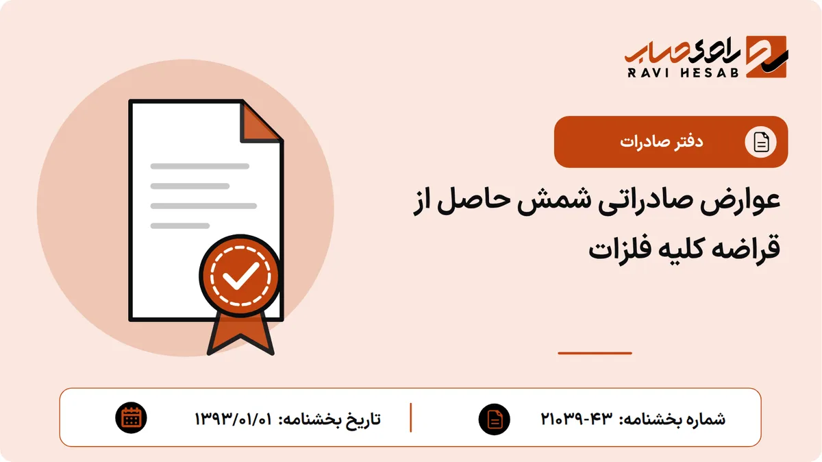 عوارض صادراتی شمش حاصل از قراضه کلیه فلزات
