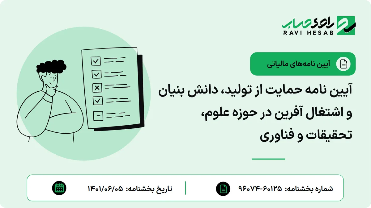 آیین نامه حمایت از تولید، دانش بنیان و اشتغال آفرین در حوزه علوم، تحقیقات و فناوری