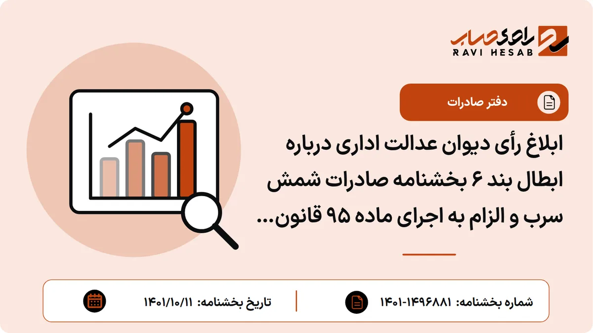 ابلاغ رأی دیوان عدالت اداری درباره ابطال بند ۶ بخشنامه صادرات شمش سرب و الزام به اجرای ماده ۹۵ قانون تشکیلات