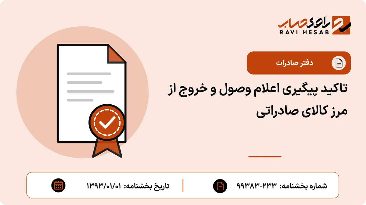 تاکید پیگیری اعلام وصول و خروج از مرز کالای صادراتی