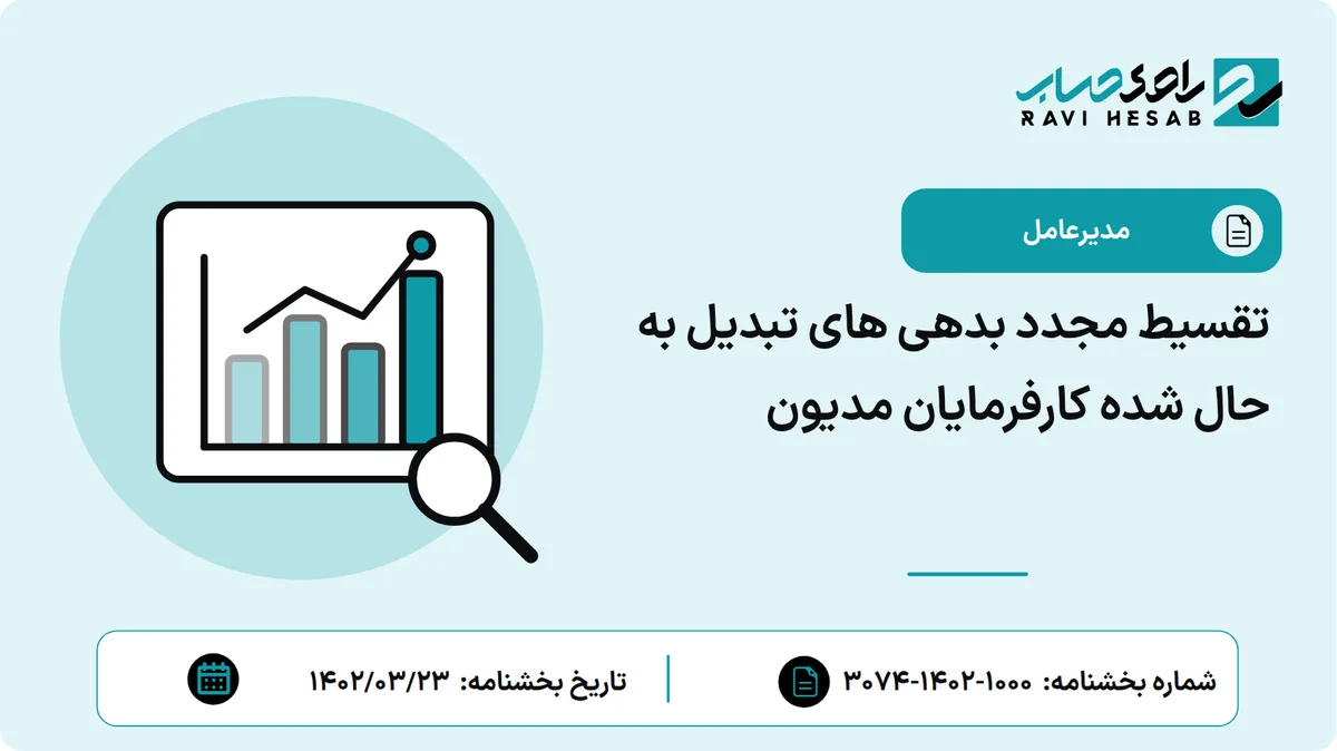 تقسیط مجدد بدهی های تبدیل به حال شده کارفرمایان مدیون