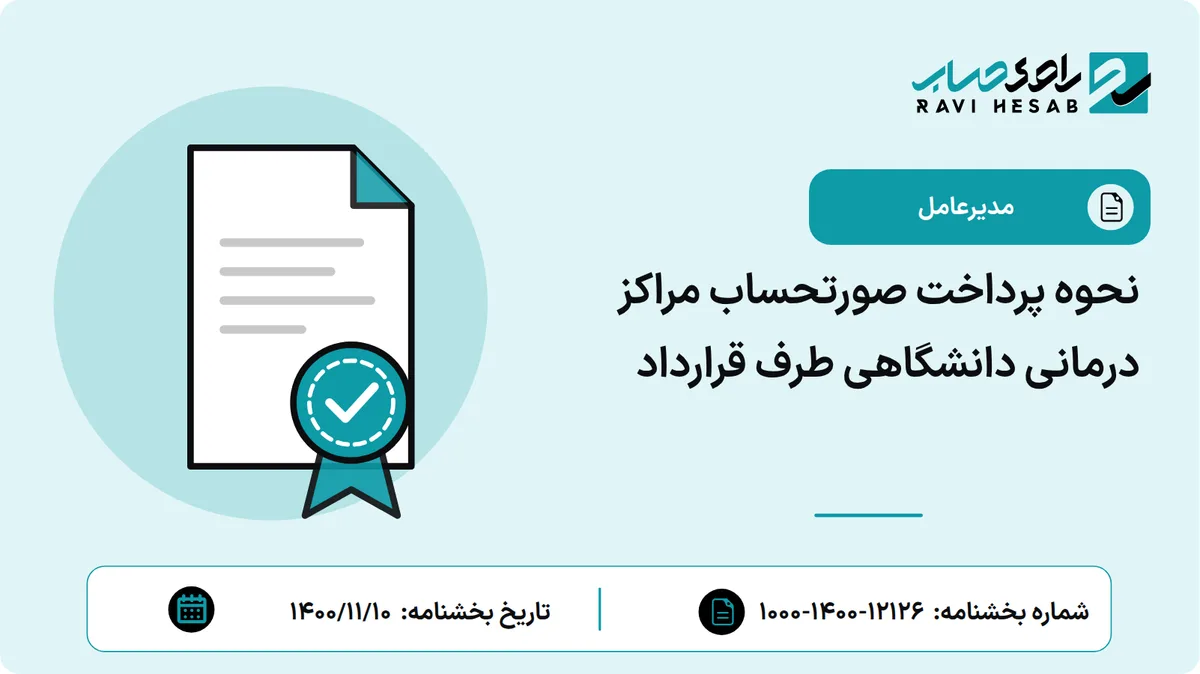 نحوه پرداخت صورتحساب مراکز درمانی دانشگاهی طرف قرارداد
