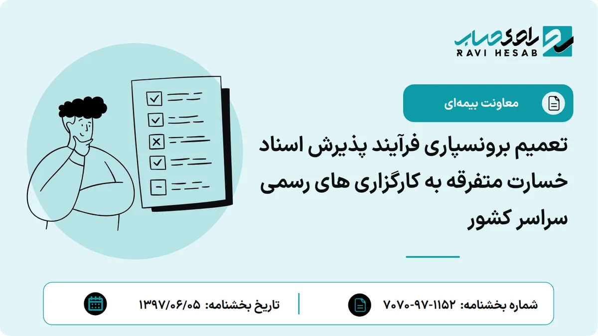 تعمیم برونسپاری فرآیند پذیرش اسناد خسارت متفرقه به کارگزاری های رسمی سراسر کشور