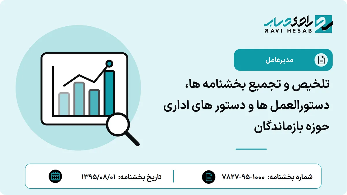 تلخیص و تجمیع بخشنامه ها، دستورالعمل ها و دستور های اداری حوزه بازماندگان