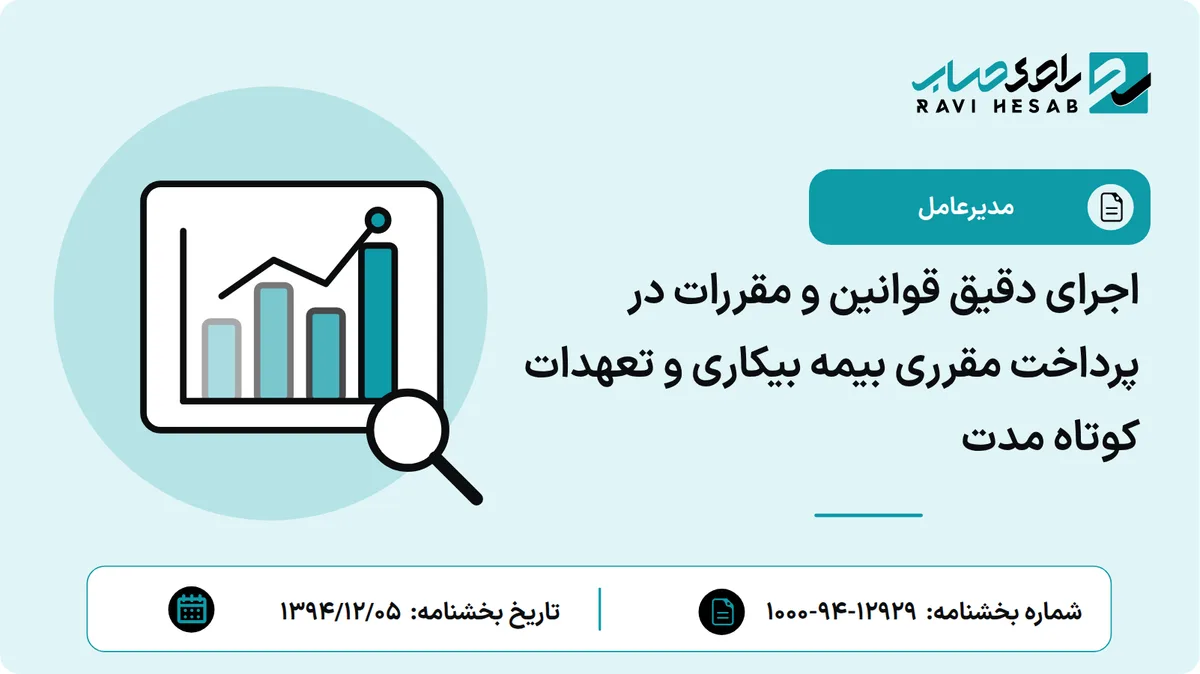 اجرای دقیق قوانین و مقررات در پرداخت مقرری بیمه بیکاری و تعهدات کوتاه مدت