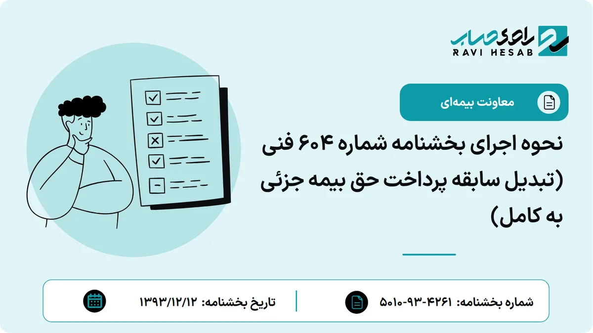 نحوه اجرای بخشنامه شماره 604 فنی (تبدیل سابقه پرداخت حق بیمه جزئی به کامل)