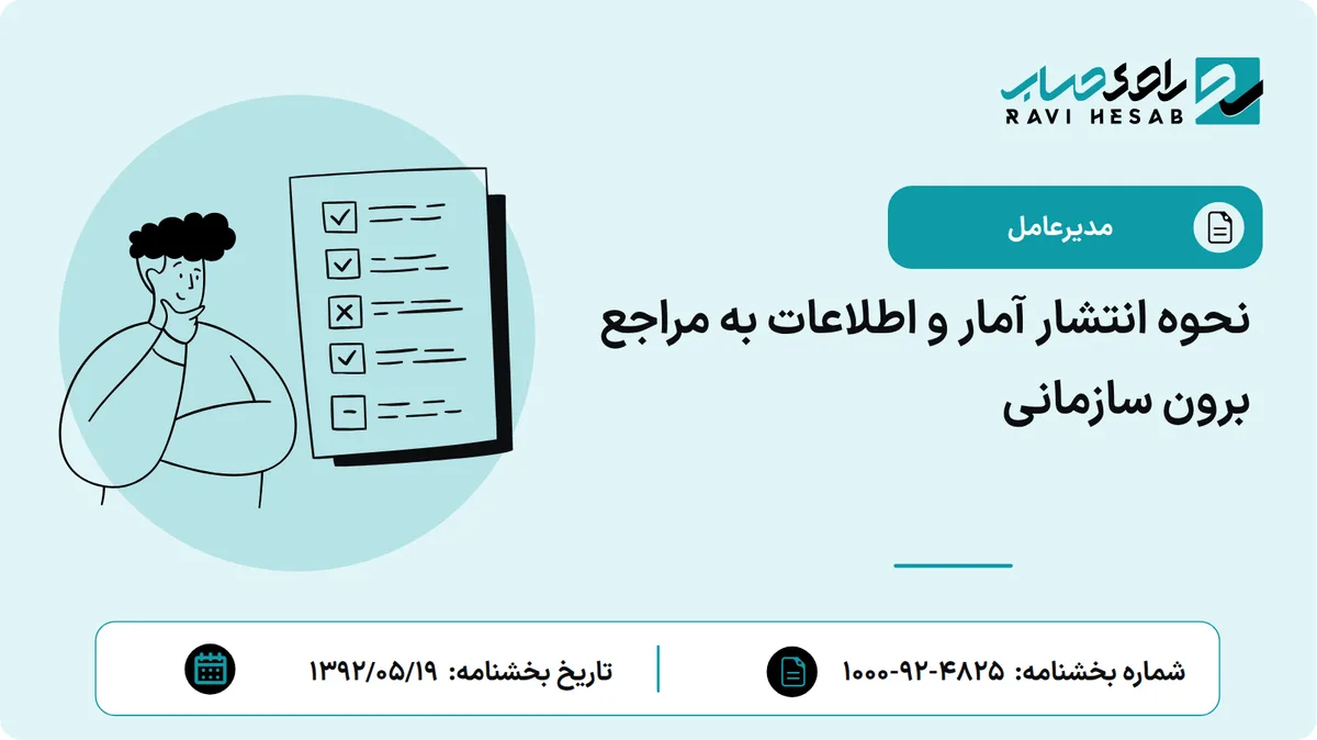 نحوه انتشار آمار و اطلاعات به مراجع برون سازمانی