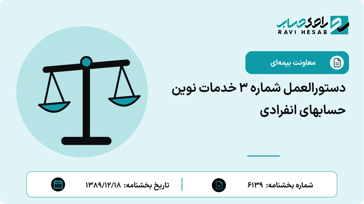 دستورالعمل شماره 3 خدمات نوین حسابهای انفرادی