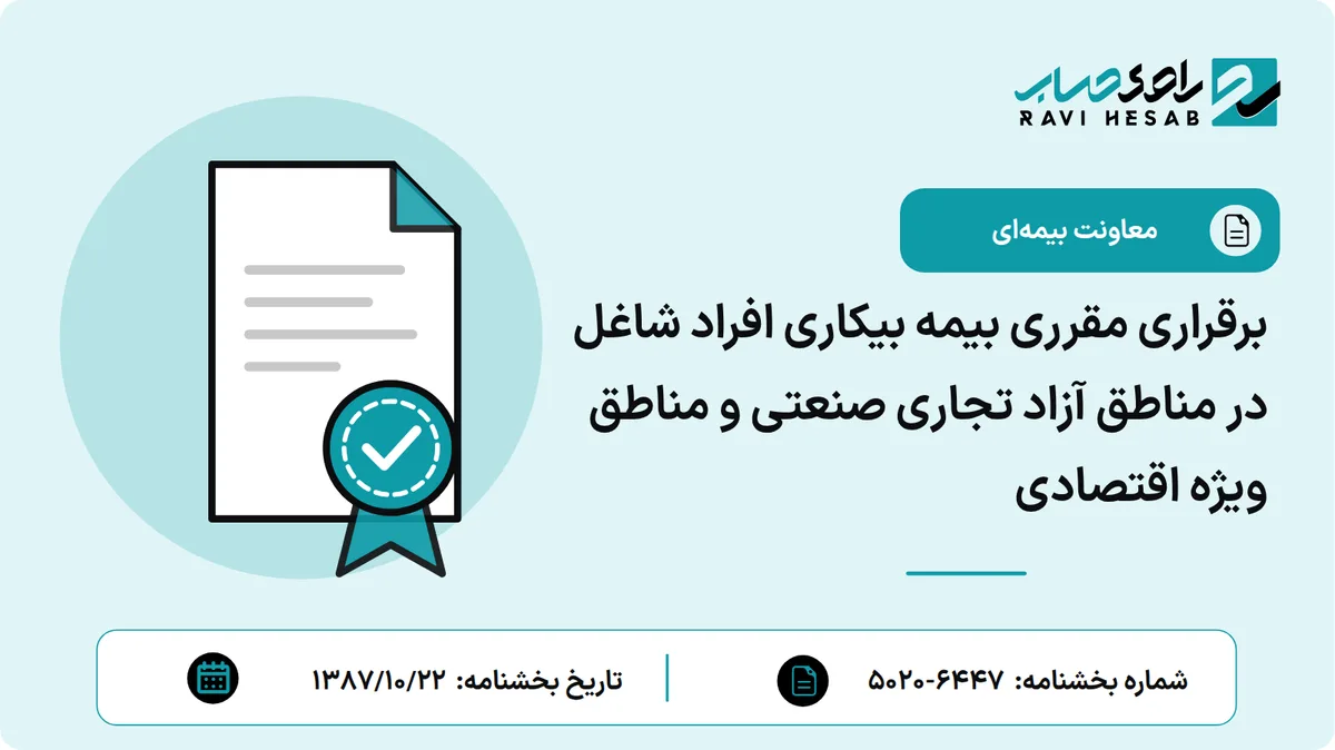 برقراری مقرری بیمه بیکاری افراد شاغل در مناطق آزاد تجاری صنعتی و مناطق ویژه اقتصادی
