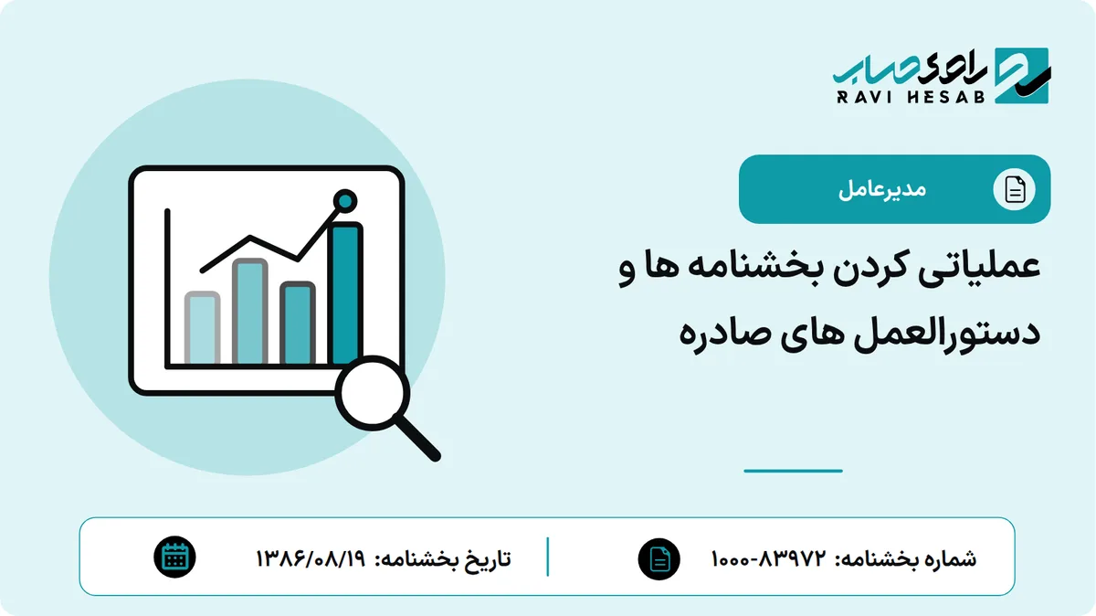 عملیاتی کردن بخشنامه ها و دستورالعمل های صادره