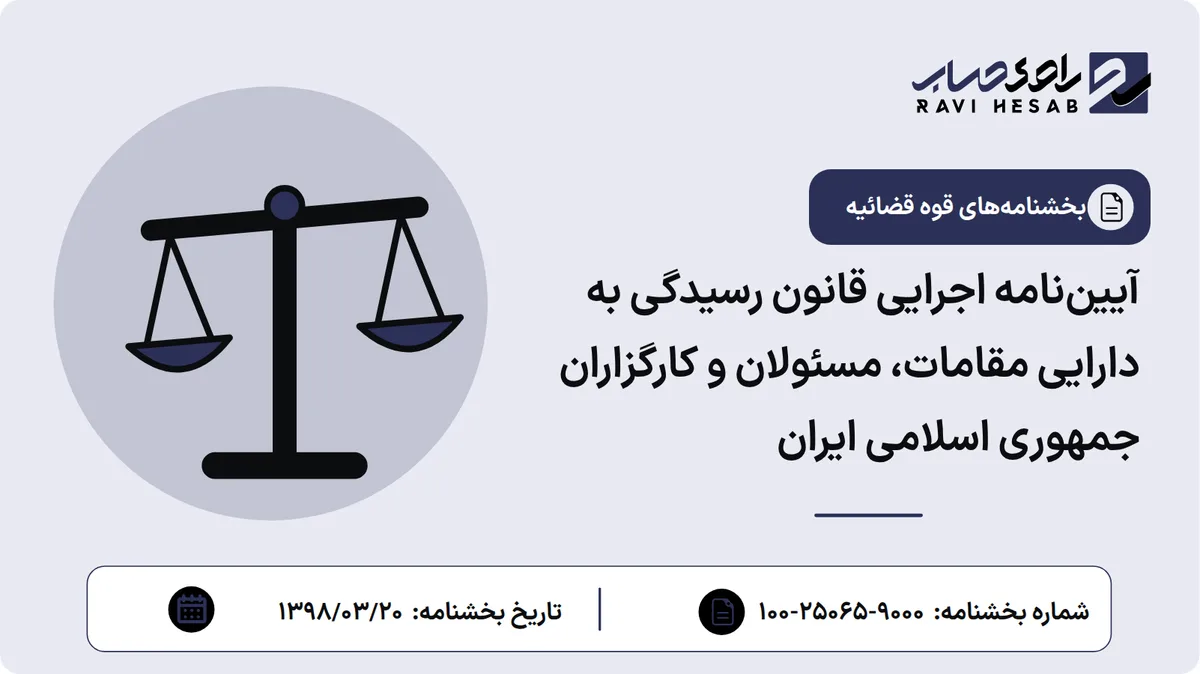 آییننامه اجرایی قانون رسیدگی به دارایی مقامات، مسئولان و کارگزاران جمهوری اسلامی ایران