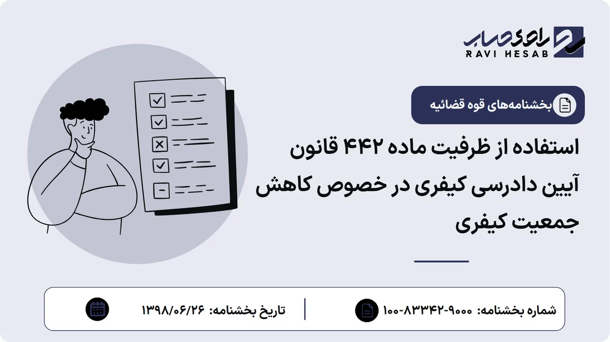 استفاده از ظرفیت ماده ۴۴۲ قانون آیین دادرسی کیفری در خصوص کاهش جمعیت کیفری