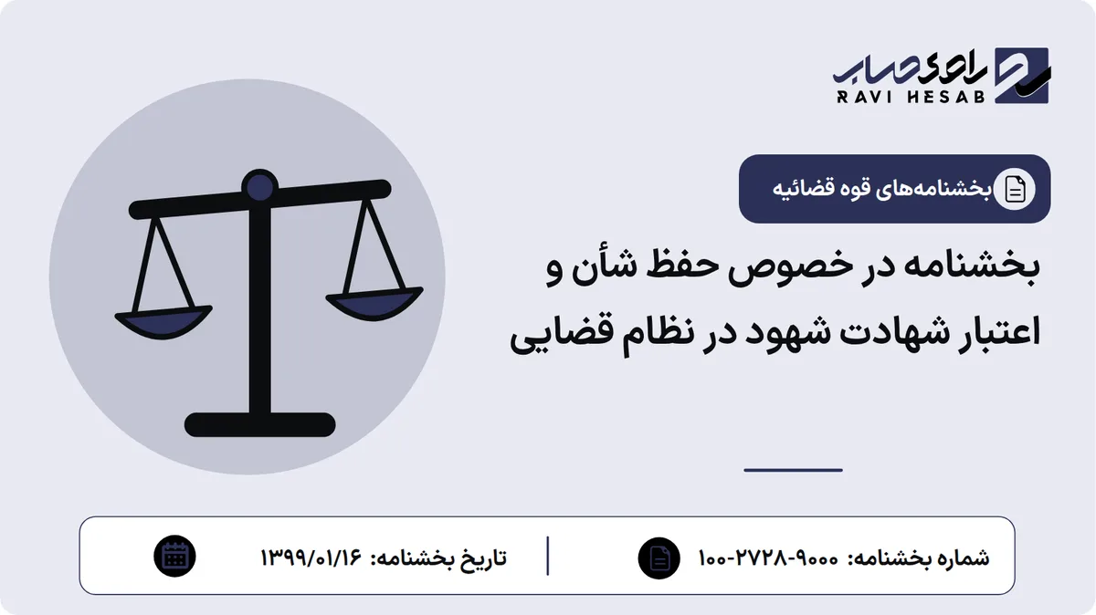 بخشنامه در خصوص حفظ شأن و اعتبار شهادت شهود در نظام قضایی