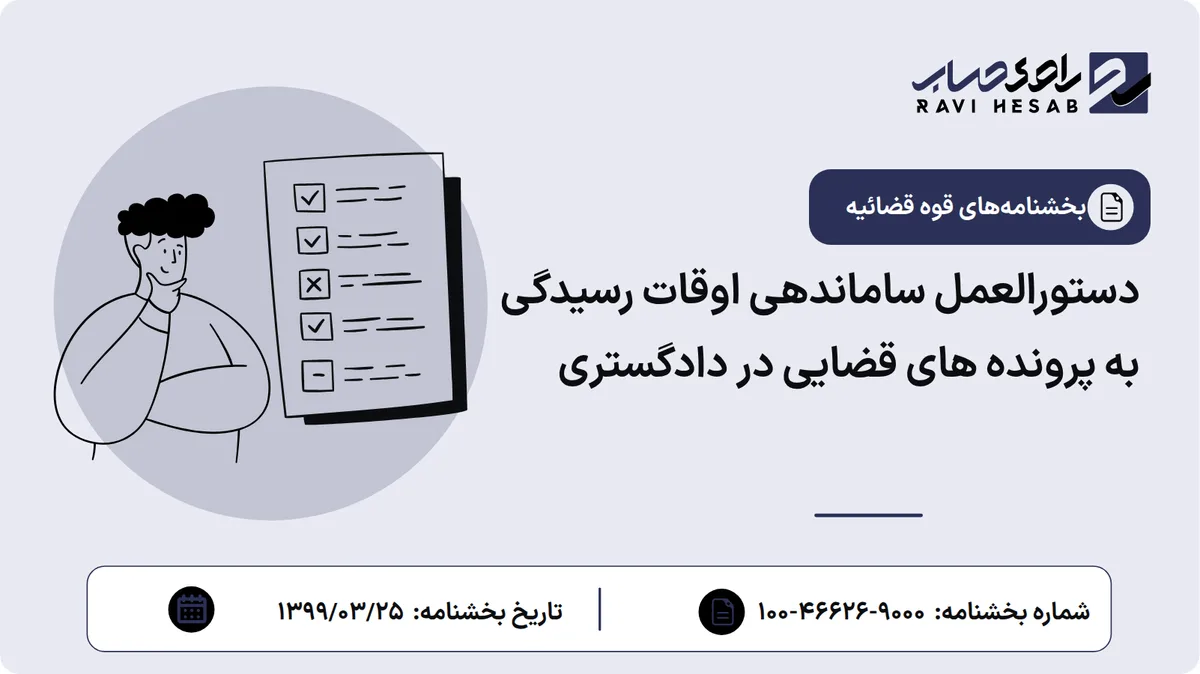 دستورالعمل ساماندهی اوقات رسیدگی به پرونده های قضایی در دادگستری