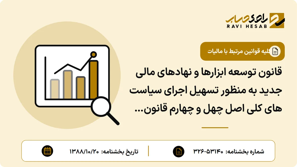 قانون توسعه ابزارها و نهادهای مالی جدید به منظور تسهیل اجرای سیاست های کلی اصل چهل و چهارم قانون اساسی